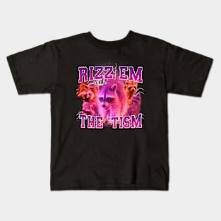 Rizz Em With The Tism Retro Autism Aware Kids T-Shirt